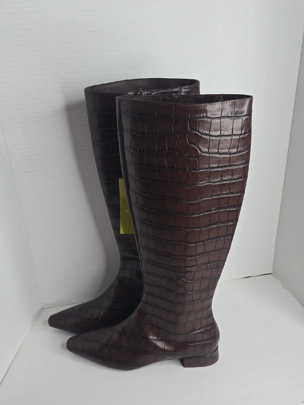 Gianni Bini Croc Embossed Leather Knee High Boots Size 6